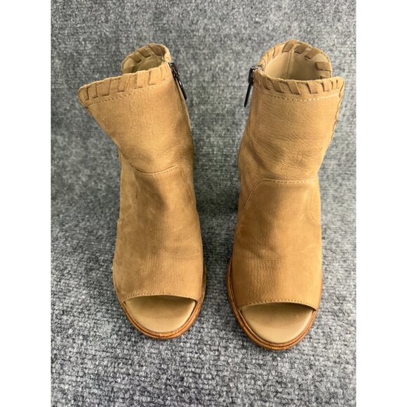 Vince Camuto Shoes Women's 7M Tan Kicetta Suede Peep Toe Open Heel Bootie - Picture 12 of 16